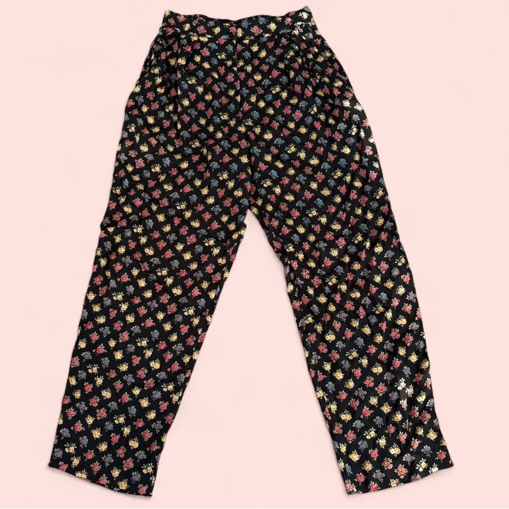 Emanuel Ungaro Black Floral Women's Trousers